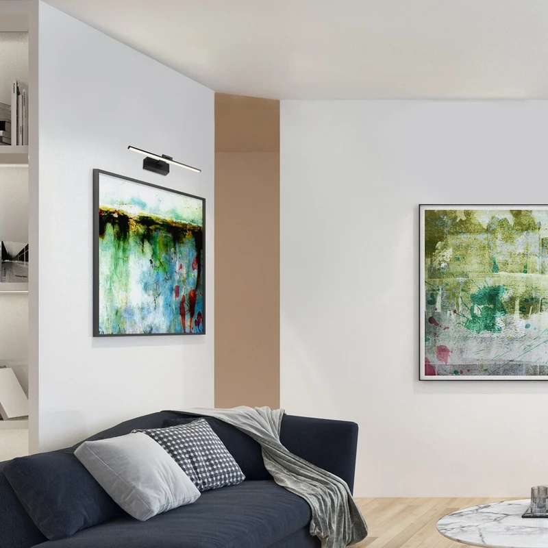 Gaten – LED лампа за картини в черно с бял абажур, 450мм, 8W, 3000K