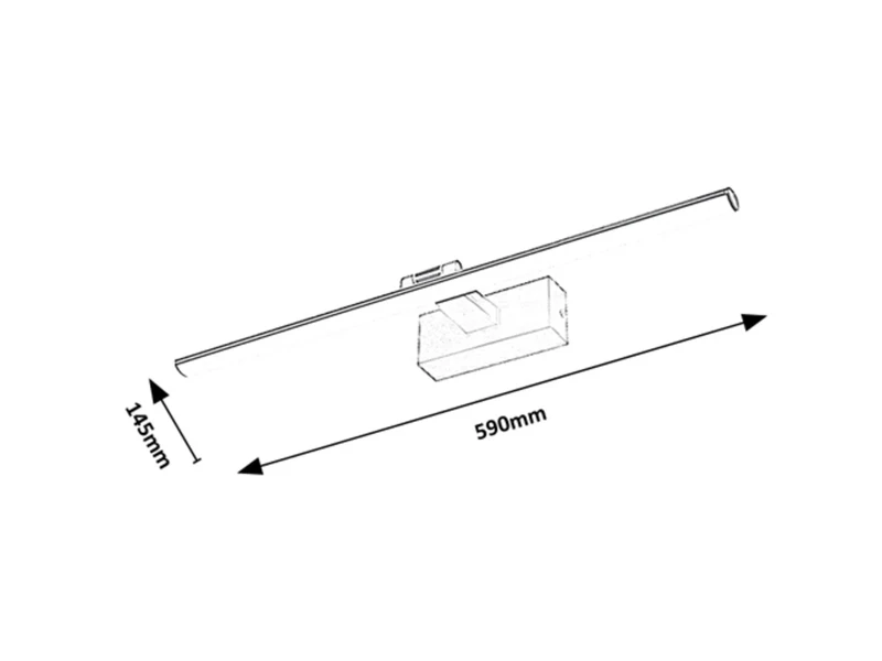 Gaten – LED лампа за картини в черно с бял акрилен абажур, 590мм, 12W, 3000K