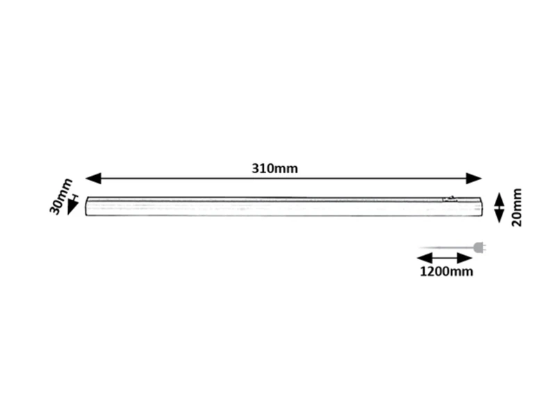 Greg – LED осветление за кухня в черно/бяло, 310мм, 4W, 4000K