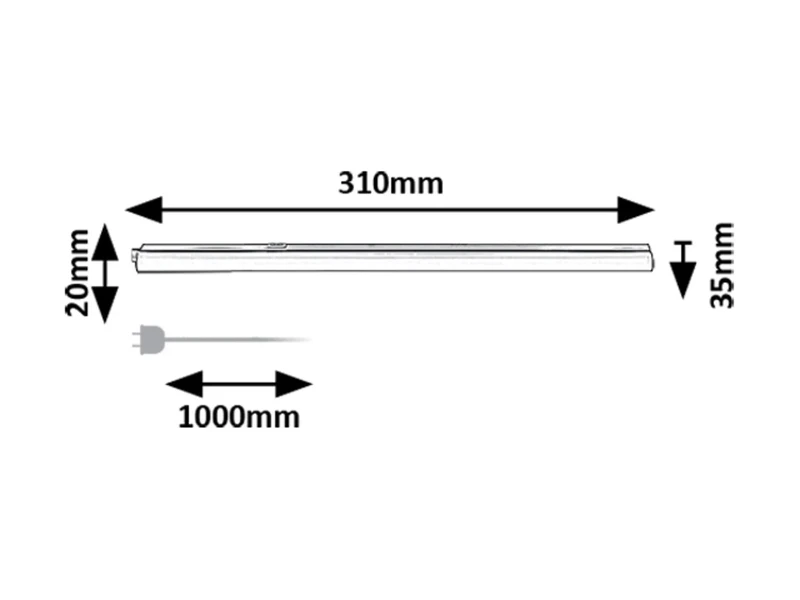 Bareg – LED осветление за кухня в черно/бяло, 310мм, 350lm, 3000/4000K
