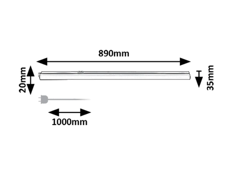 Bareg – LED осветление за кухня в черно/бяло, 890мм, 12W, 3000/4000K