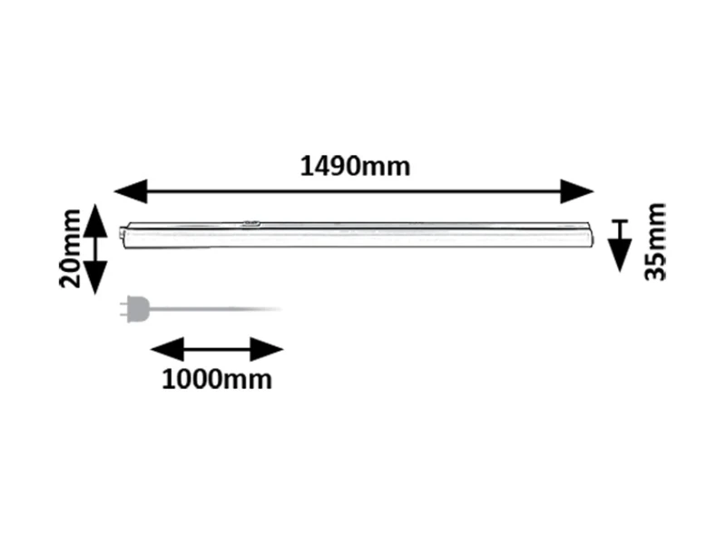 Bareg – LED осветление за кухня в черно/бяло, 1490мм, 20W, 3000/4000K