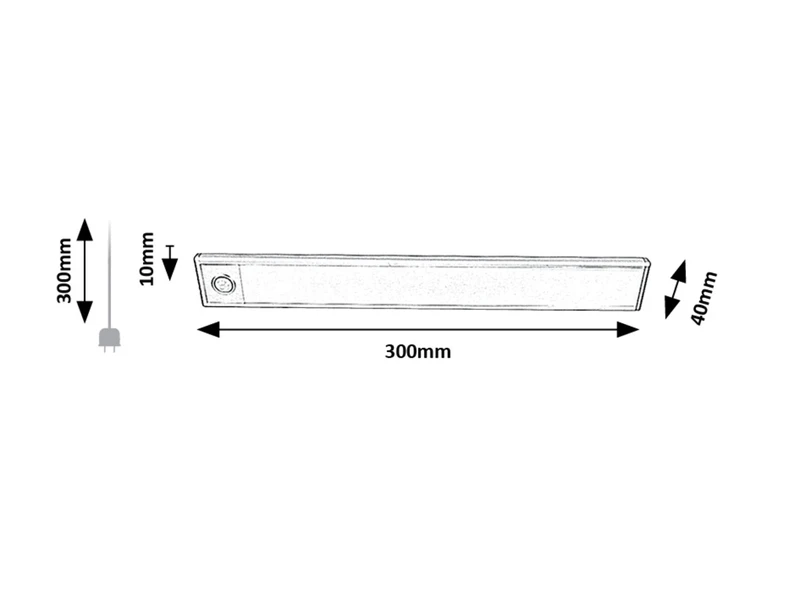 Ivanna – LED кухненско осветление в сребристо/бяло, 300×40мм, 2W, 4000K