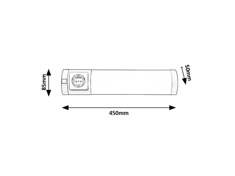 Soft2 – LED lighting for kitchen in silver, 450mm, 5W, 4000K