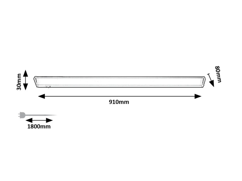 Easylight2 – LED lighting for kitchen in silver, 910mm, 15W, 4000K