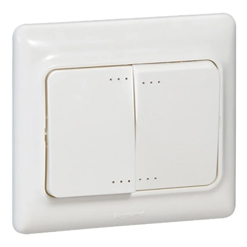 Switch double with backlight White - Legrand Kaptika 782103