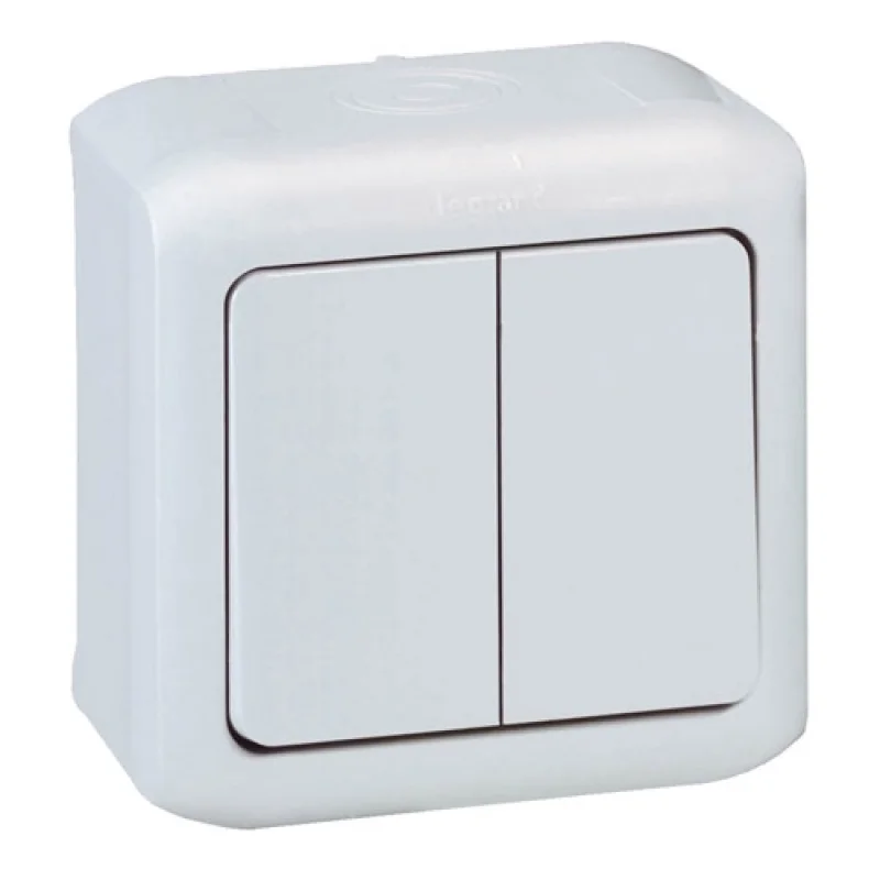 Switch double IP44 Grey - Legrand Forix 782382