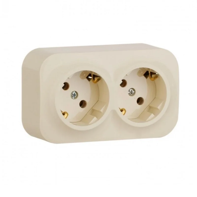 Legrand Контакт шуко двоен 2x 2P+E 16A с детска защита IP21 Крем - Legrand Forix 782453