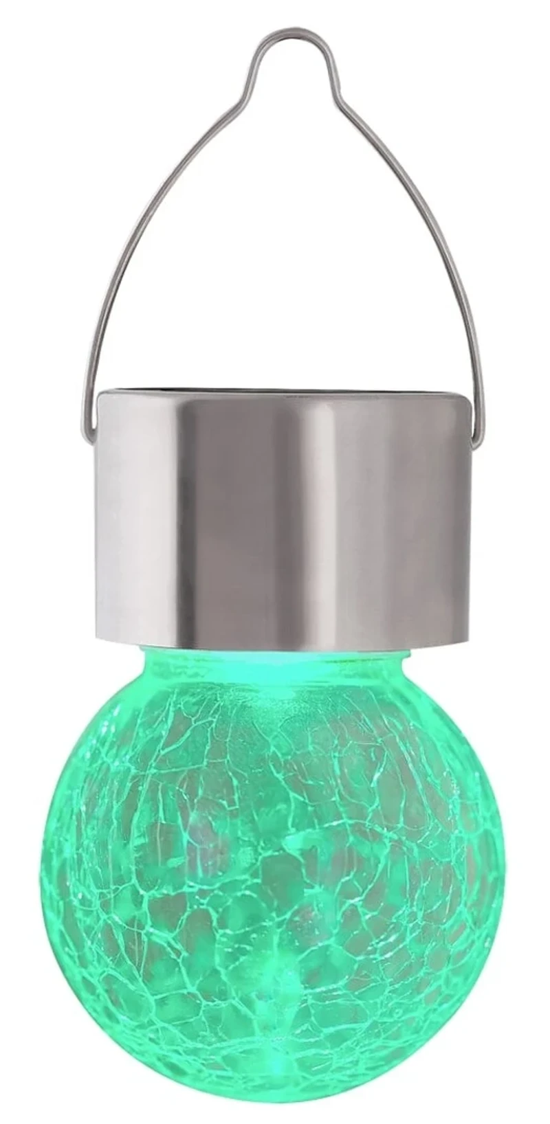 Yola – соларна RGB лампа в сатениран хром с прозрачно стъкло, Ø60мм, 0.06W, IP44