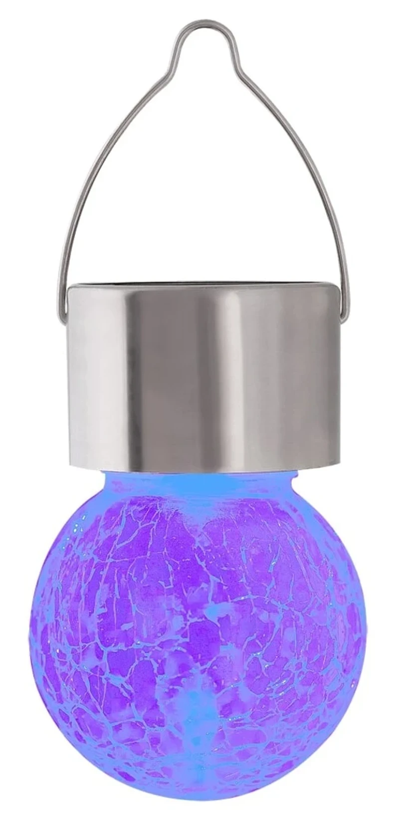 Yola – соларна RGB лампа в сатениран хром с прозрачно стъкло, Ø60мм, 0.06W, IP44