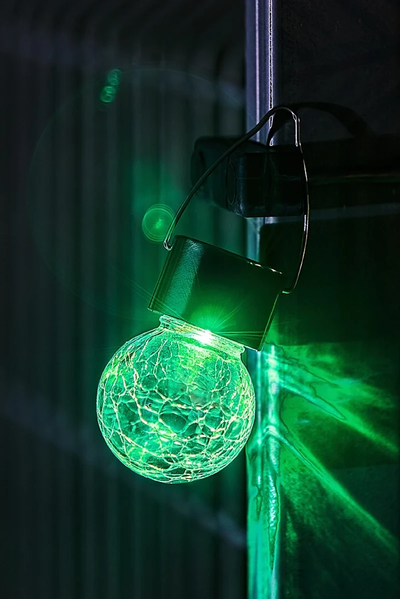 Yola – соларна RGB лампа в сатениран хром с прозрачно стъкло, Ø60мм, 0.06W, IP44