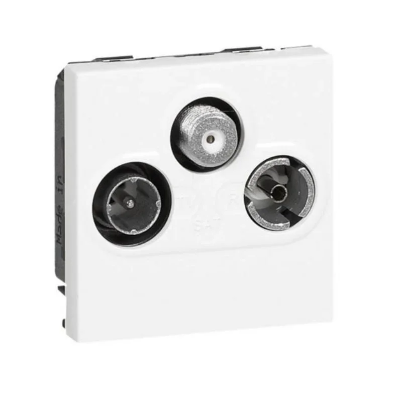 TV outlet+R+SAT 1.5dB 2M White - Legrand Mosaic 78786