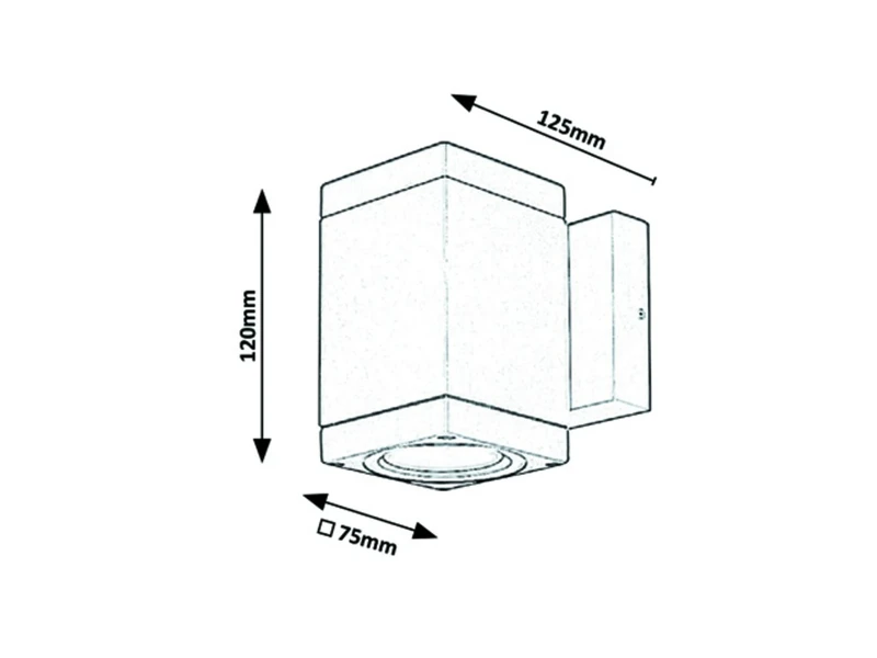 Buffalo – minimalist facade wall light in anthracite, 75×120mm, IP54, 1×GU10
