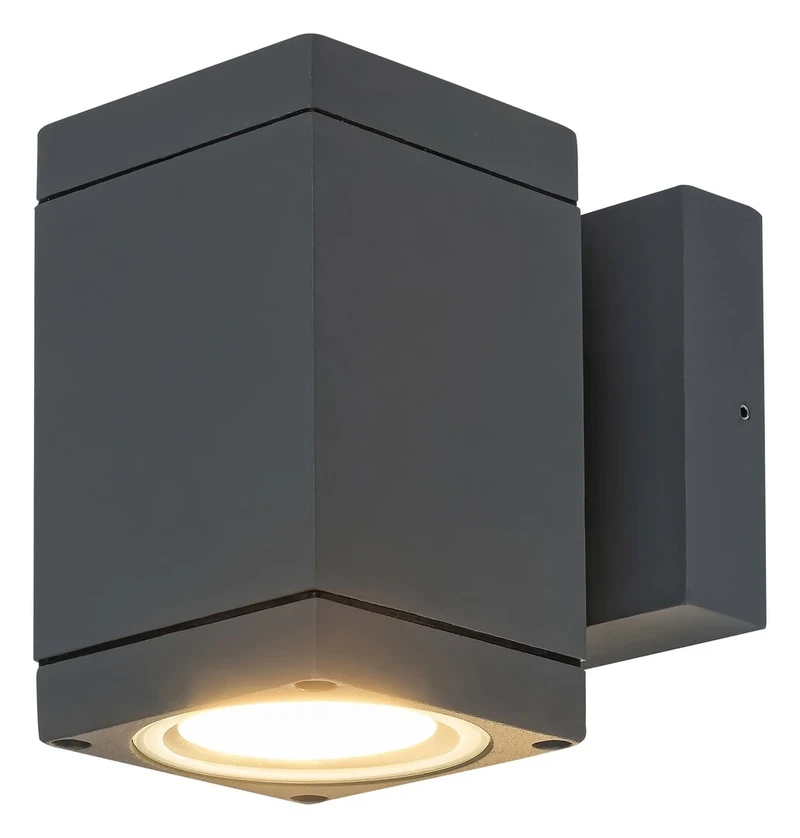 Buffalo – minimalist facade wall light in anthracite, 75×120mm, IP54, 1×GU10