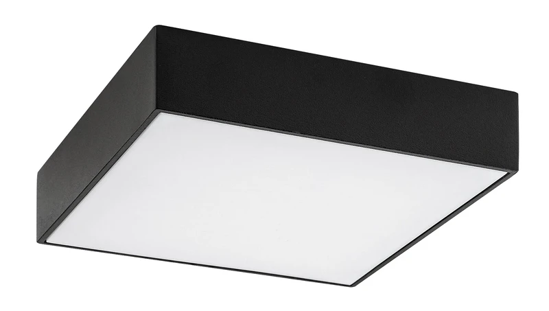 Tartu – LED ceiling light for terrace in black matt, 175×175mm, 18W, 2800-6000K, IP44
