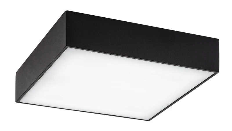 Tartu – LED ceiling light for terrace in black matt, 175×175mm, 18W, 2800-6000K, IP44