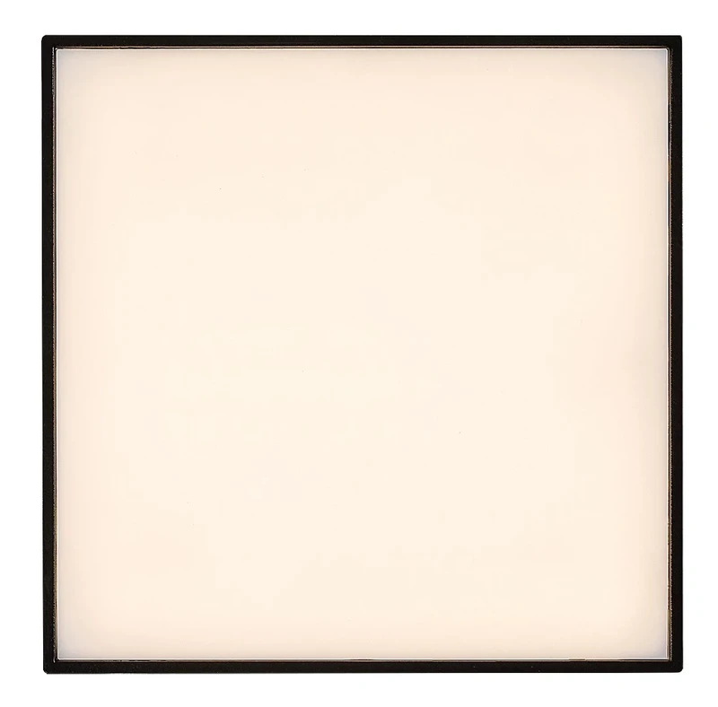 Tartu – LED ceiling light for terrace in black matt, 175×175mm, 18W, 2800-6000K, IP44