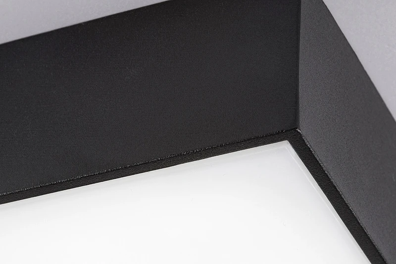 Tartu – LED ceiling light for terrace in black matt, 175×175mm, 18W, 2800-6000K, IP44