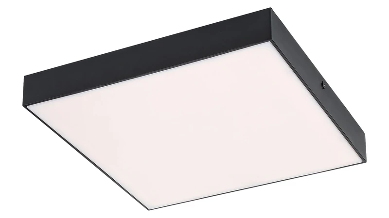 Tartu – LED ceiling light for terrace in black matt, 300×300mm, 24W, 2800-6000K, IP44