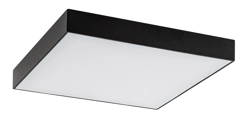 Tartu – LED ceiling light for terrace in black matt, 300×300mm, 24W, 2800-6000K, IP44