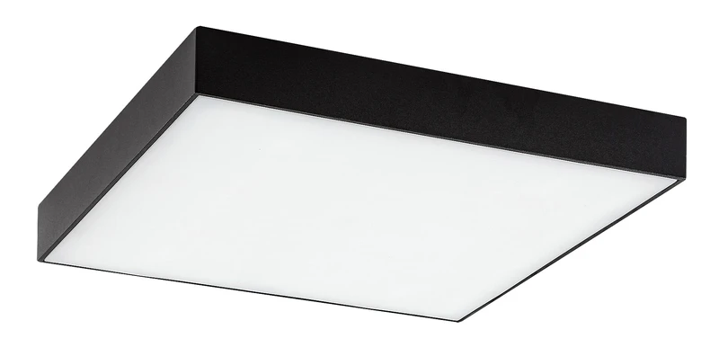Tartu – LED ceiling light for terrace in black matt, 300×300mm, 24W, 2800-6000K, IP44