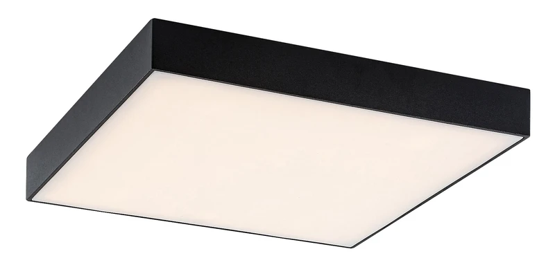 Tartu – LED ceiling light for terrace in black matt, 300×300mm, 24W, 2800-6000K, IP44