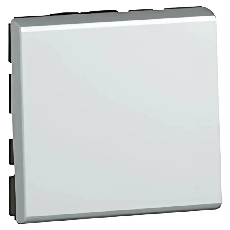 Two-way push button with indication 2M Aluminium - Legrand Mosaic 79242