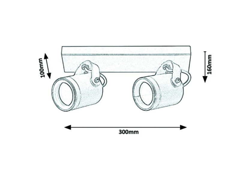 Elva – industrial outdoor spotlight in anthracite, 300×100mm, 2×GU10, IP44