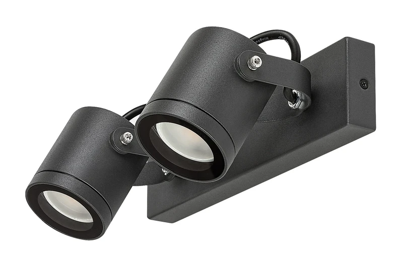 Elva – industrial outdoor spotlight in anthracite, 300×100mm, 2×GU10, IP44
