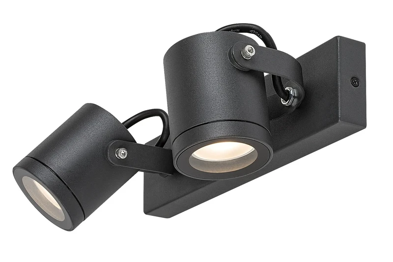 Elva – industrial outdoor spotlight in anthracite, 300×100mm, 2×GU10, IP44