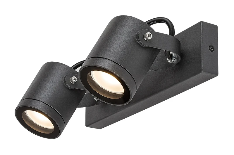 Outdoor Wall Lights Elva – industrial outdoor spotlight in anthracite, 300×100mm, 2×GU10, IP44