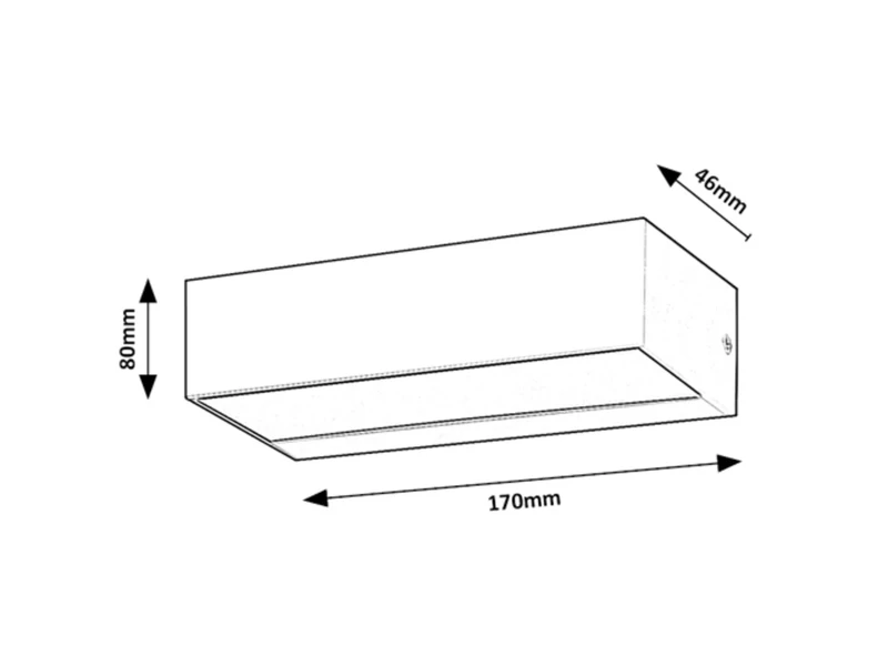 Halden – LED външен аплик в черно с бял плафон, 170×80мм, 9W, 4000K, IP65