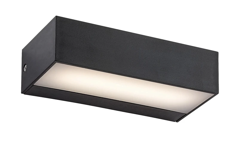Halden – LED външен аплик в черно с бял плафон, 170×80мм, 9W, 4000K, IP65