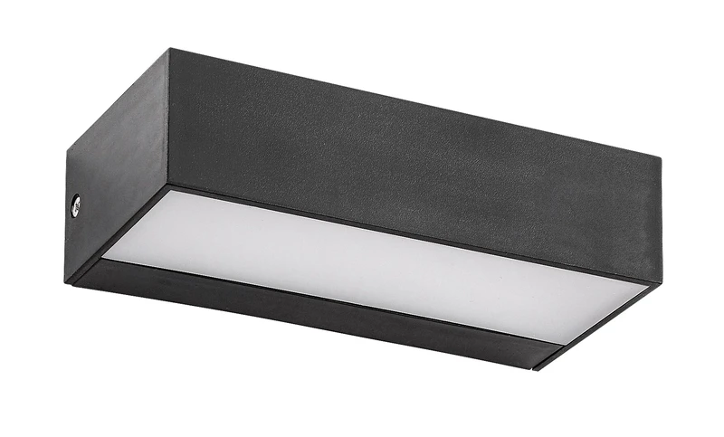 Halden – LED външен аплик в черно с бял плафон, 170×80мм, 9W, 4000K, IP65