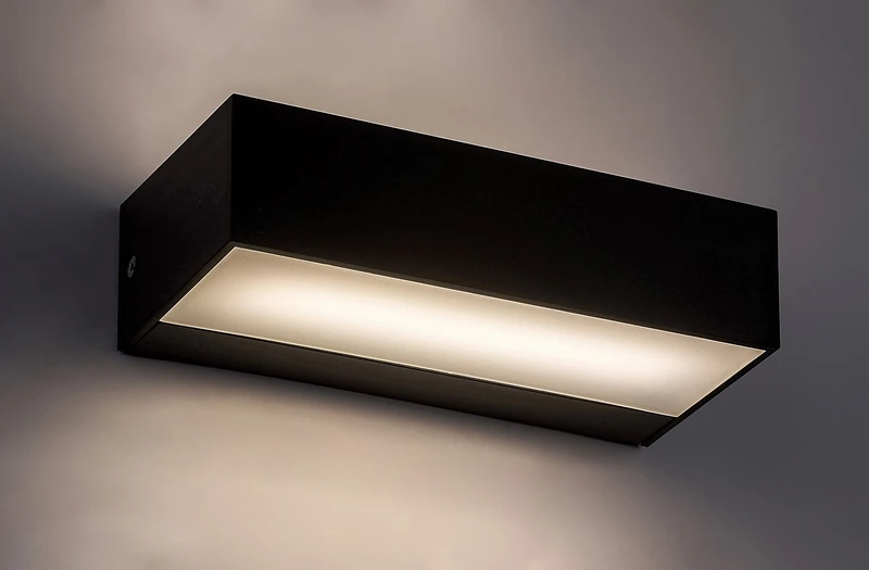 Halden – LED външен аплик в черно с бял плафон, 170×80мм, 9W, 4000K, IP65