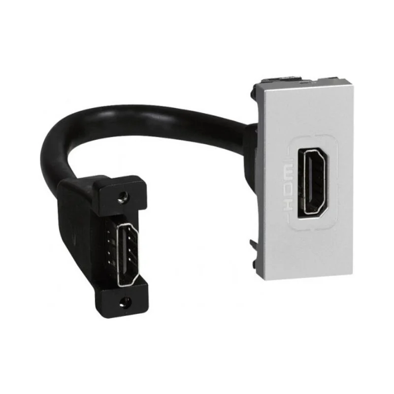 Legrand Розетка HDMI A с кабел 15cm 1M Алуминий - Legrand Mosaic 79378