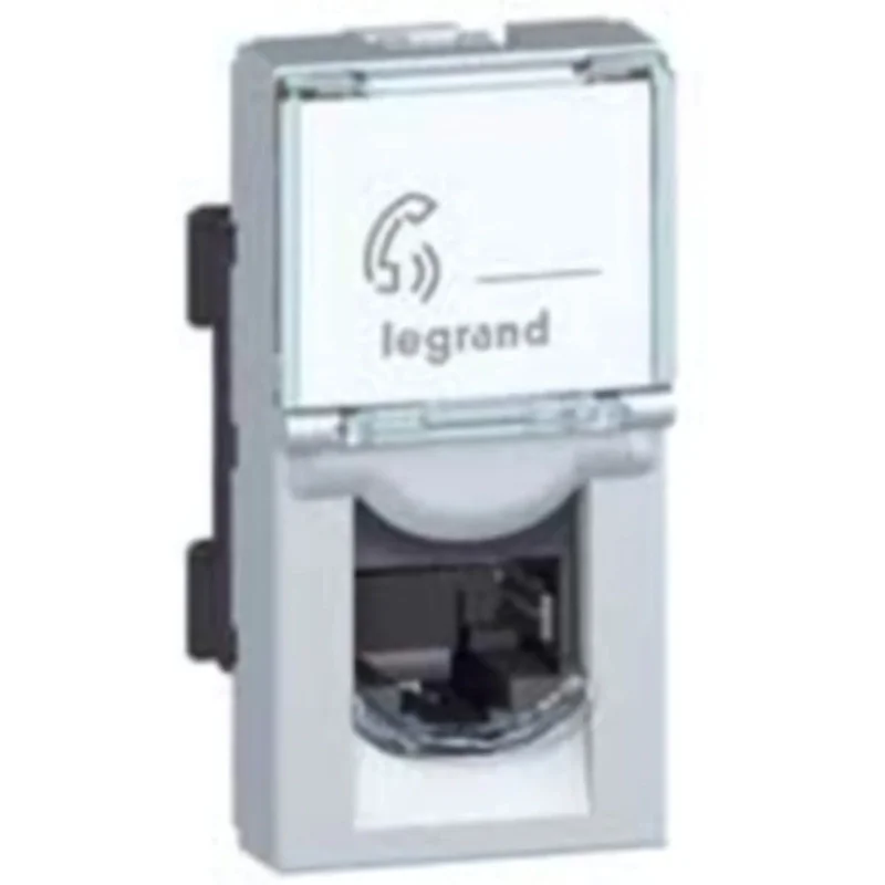 Розетка RJ45 FTP cat.5e 1M Алуминий - Legrand Mosaic 79452
