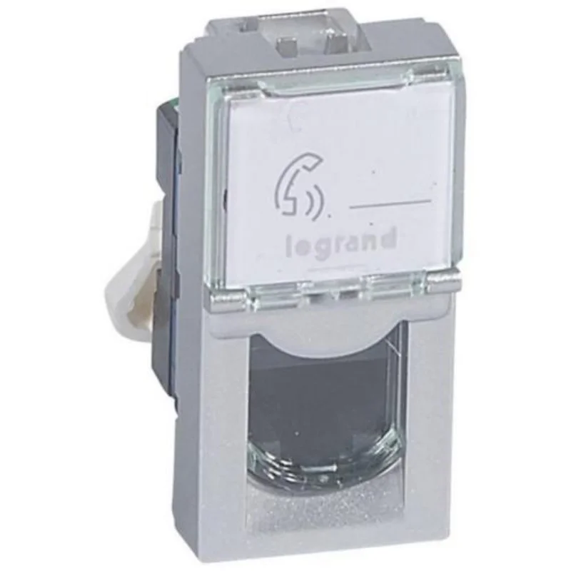 Legrand Outlet RJ45 UTP cat.6 1M Aluminium - Legrand Mosaic 79461