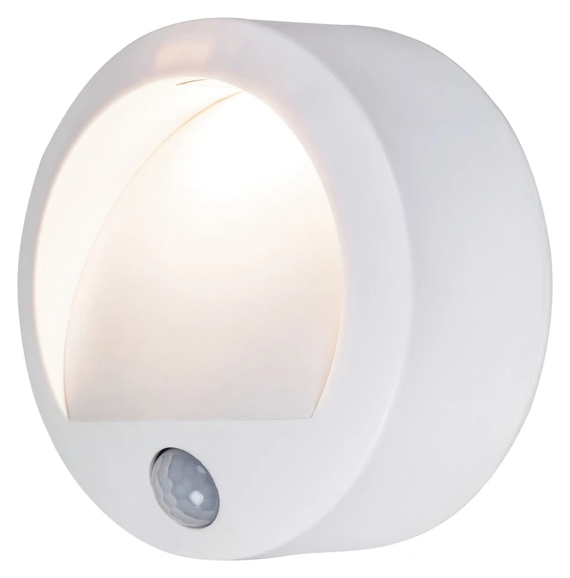 Amarillo – LED стенна лампа за външен монтаж в бяло, Ø110мм, 1.5W, 3000K, IP44