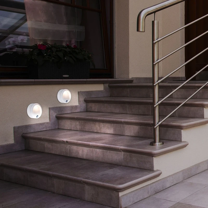 Amarillo – LED стенна лампа за външен монтаж в бяло, Ø110мм, 1.5W, 3000K, IP44