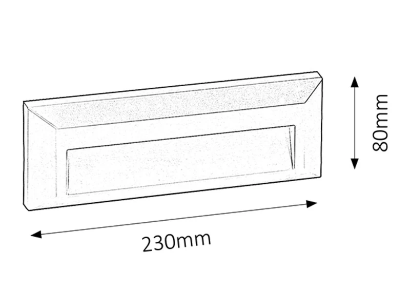 Pueblo – LED outdoor recessed lamp in grey, 230×80mm, 1.6W, 4000K, IP65