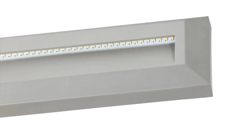 Pueblo – LED outdoor recessed lamp in grey, 230×80mm, 1.6W, 4000K, IP65