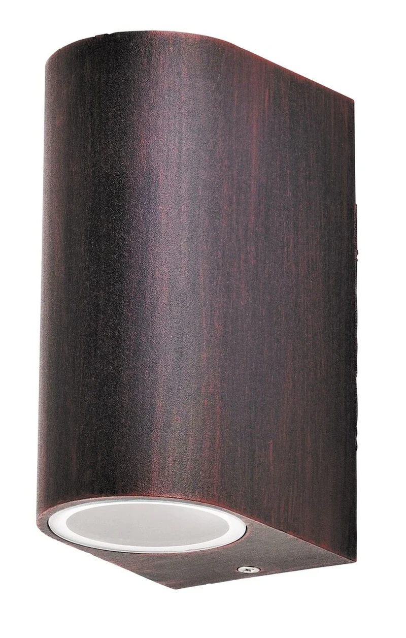 Outdoor Wall Lights Chile – modern facade wall light in antique brown, 145×65mm, 2×GU10, IP44