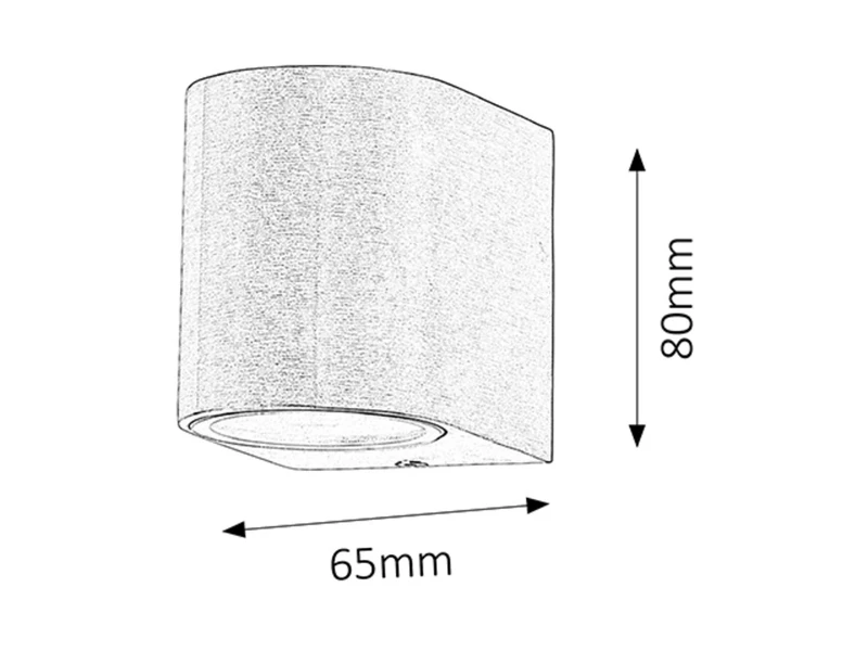 Chile – modern facade wall light in brushed aluminium, 80×65mm, IP44, 1×GU10