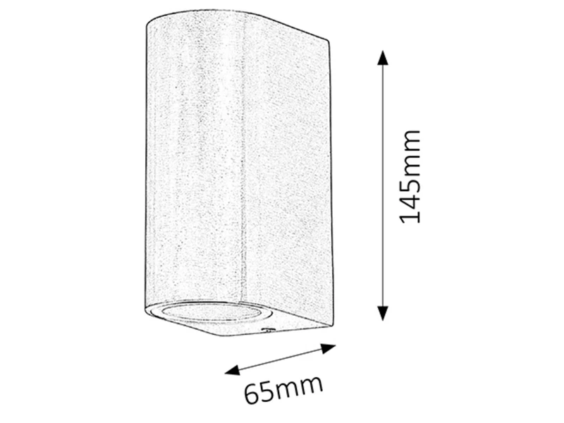 Chile – modern outdoor wall light in matt aluminium, 145×65mm, 2×GU10, IP44