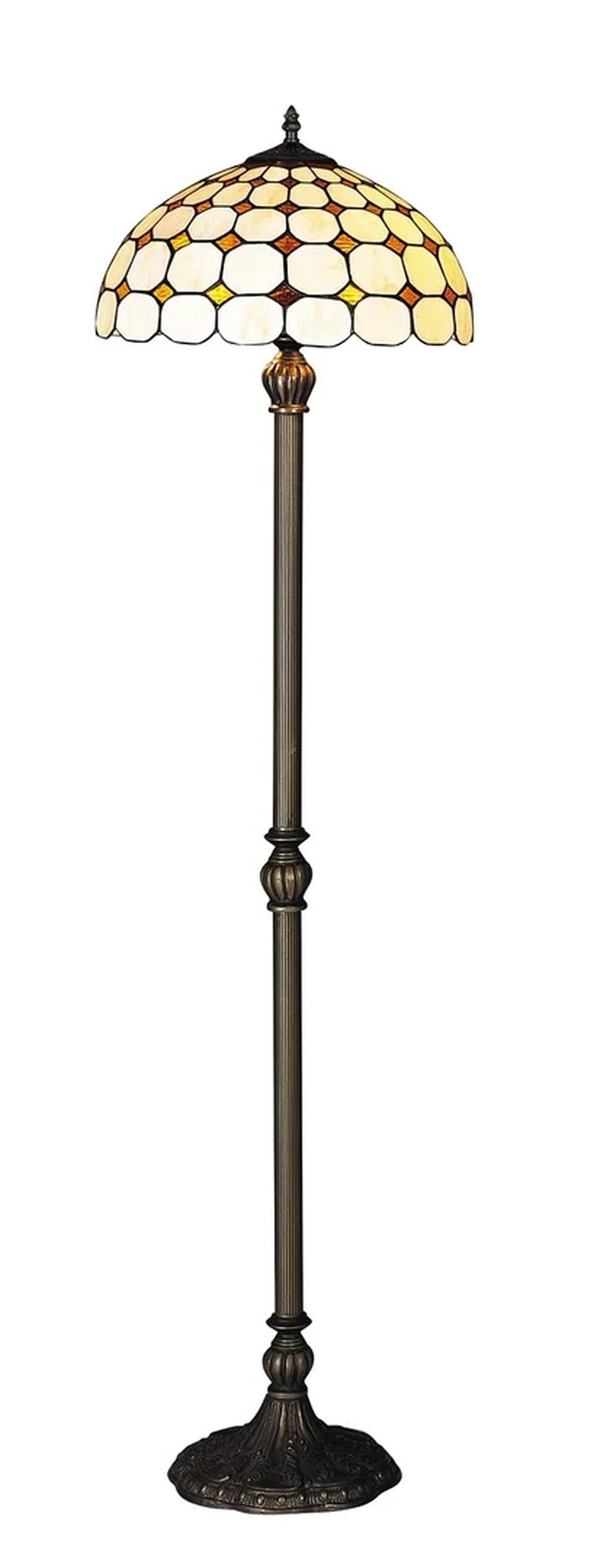 Floor Lamps Marvel – classic floor lamp Tiffany in bronze, Ø400mm, 2×E27, IP20