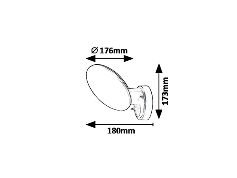 Varna – LED външен аплик в черно/бяло, Ø176мм, 12W, 4000K, IP54