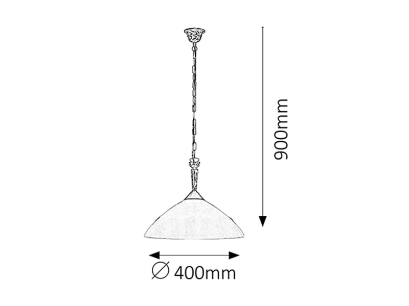 Regina – classic chandelier in bronze with cream glass shade, Ø400mm, 1×E27