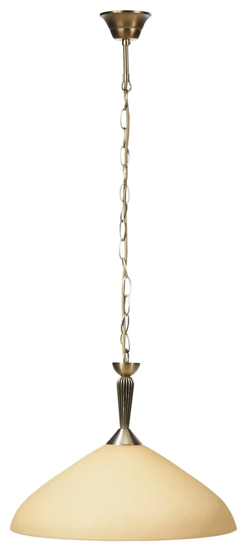 Chandeliers Regina – classic chandelier in bronze with cream glass shade, Ø400mm, 1×E27