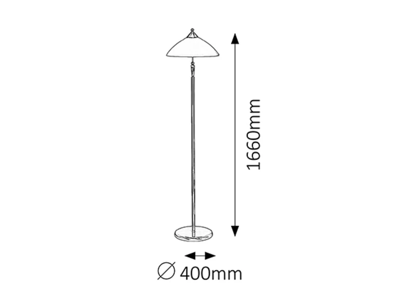Regina – classic floor lamp in bronze with cream glass, Ø400mm, 1×E27